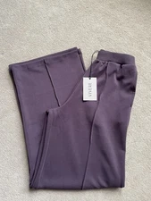 Vivere Wide Leg Trousers Lounge Wear Plum Purple Womens Size Small BNWT RRP £110