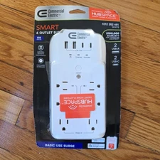  Commercial Electric 6-Outlet Smart Surge Protector USB A&C (PKG Wear)