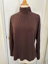 a.n.a. Top-Size XL-Brown-Turtle Neck Top-Soft-Stretch