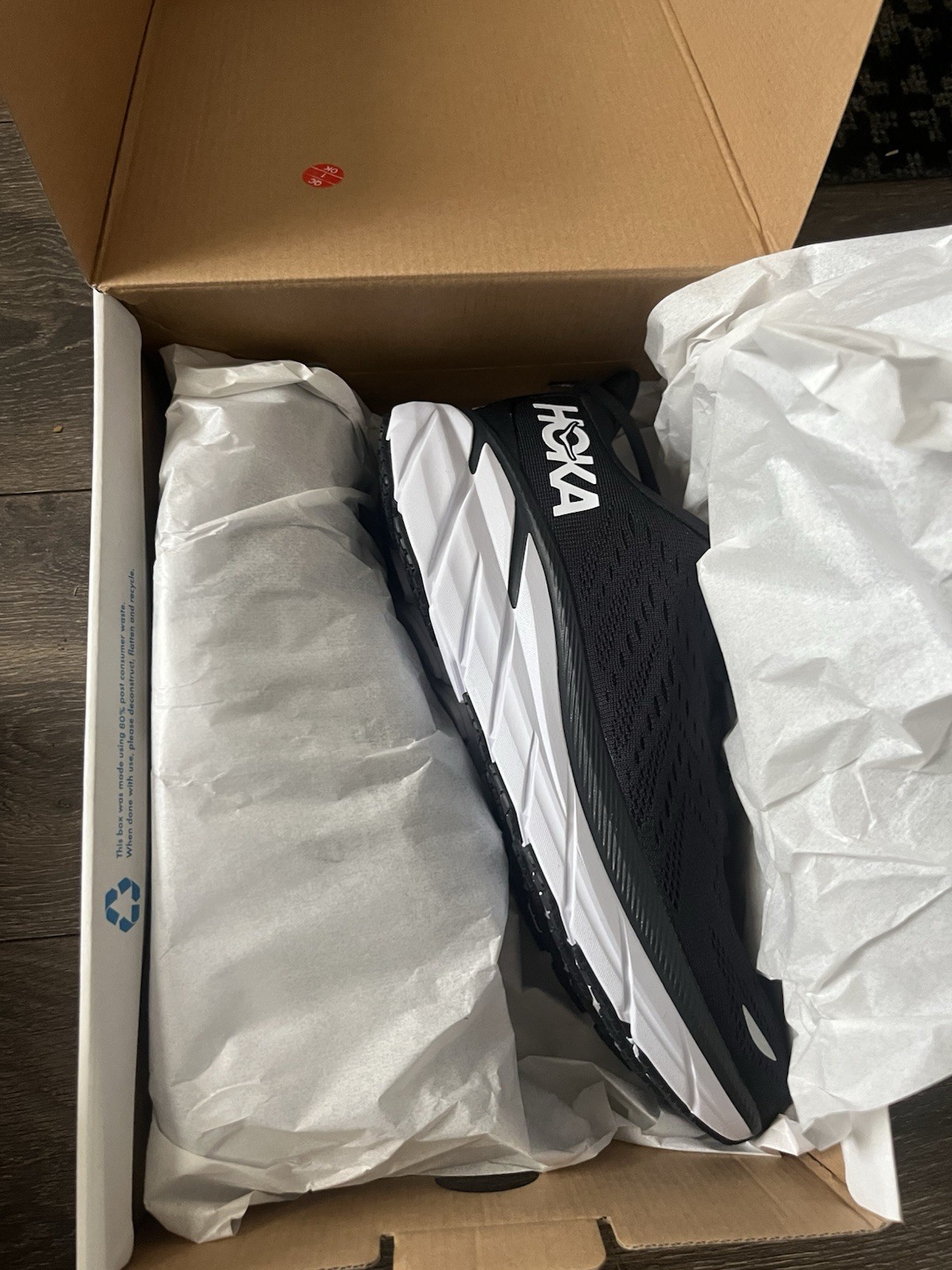 Hoka One One Clifton 8 Women's Black White Athletic Shoes 1119394-BWHT thumbnail 2