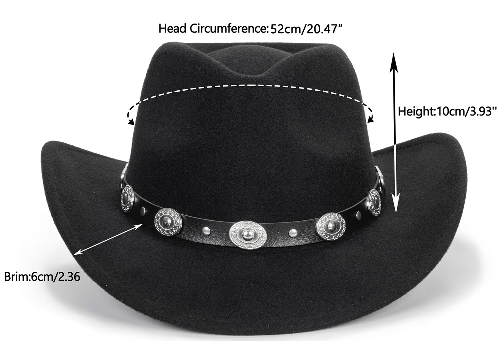 Western Cowboy Cowgirl Hat - Boys Girls Felt Fedora Hats for 2-6 Years