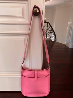 Hermes mini Evelyne TPM Rose Azalee Pink Taurillon Clemence