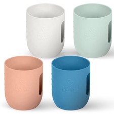 Mason Bottle 8oz Silicone Sleeves for Mason Jars 4-Pack Regular-Mouth Jar...