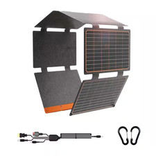 60W Foldable Solar Panel Charger with USB-C/A QC3.0 DC Port in Black IP67 Waterp