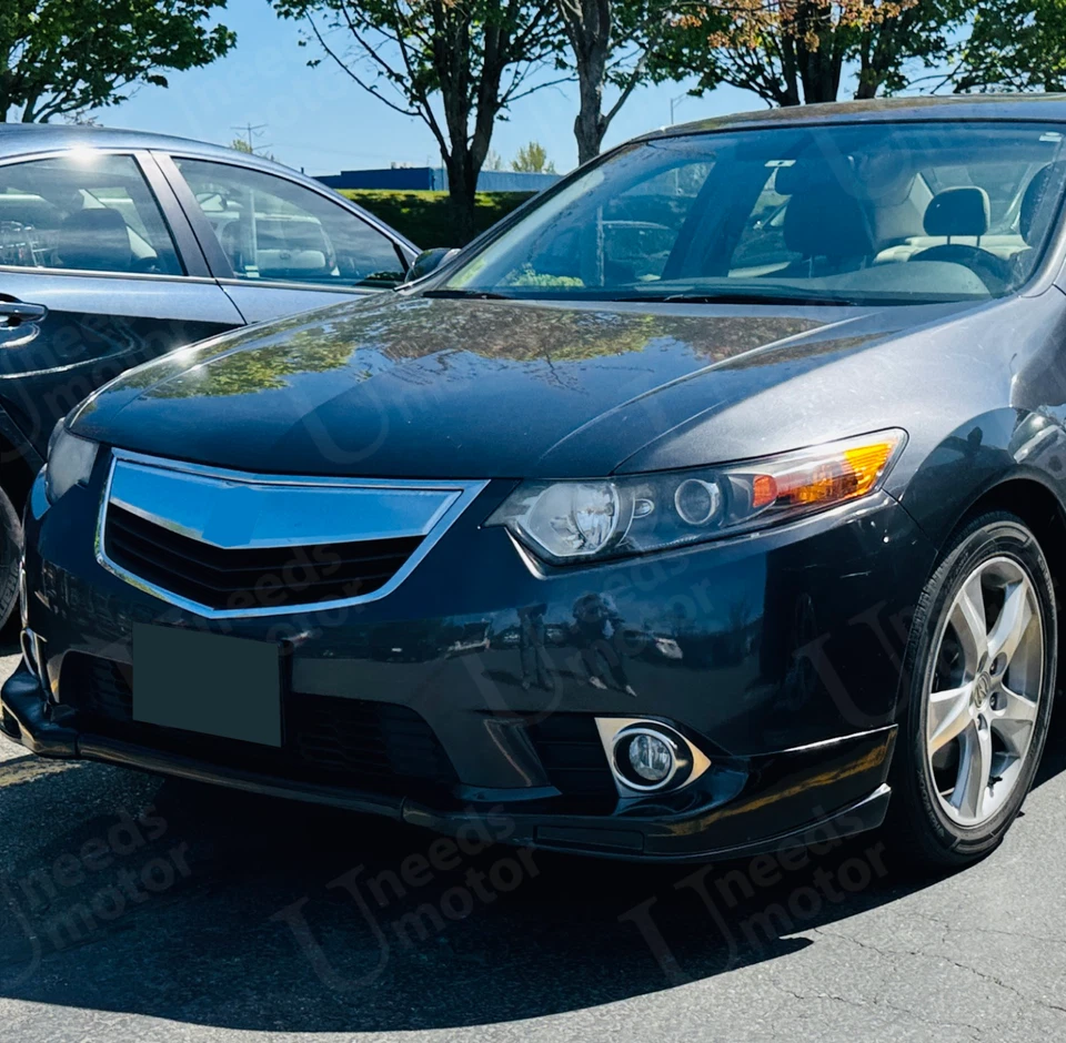 Kit de carrocería de alerón divisor delantero para automóvil Acura TSX 2011-2014 labio inferior del parachoques Foto 3 de 4