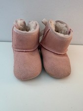 Uggs Baby Jesse Bow Pink Suede Shearling Boots Toddler Size 2/3C Pre-Owned