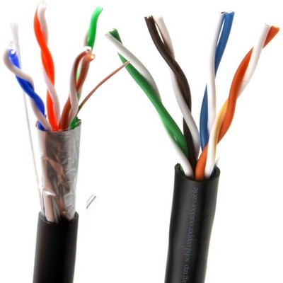 Outdoor Cat5E Kupfer Netzwerkkabel FTP/UTP schwarz 50m 100m 305m Lot