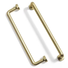 Goo-Ki 6-Pack 5" C-C Light Brushed Brass Modern Cabinet Pulls Solid Zinc Alloy