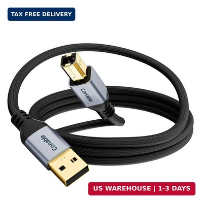 USB A to USB B Cable 15FT, Braided USB Printer Cord, USB A to MIDI Cable High-Sp