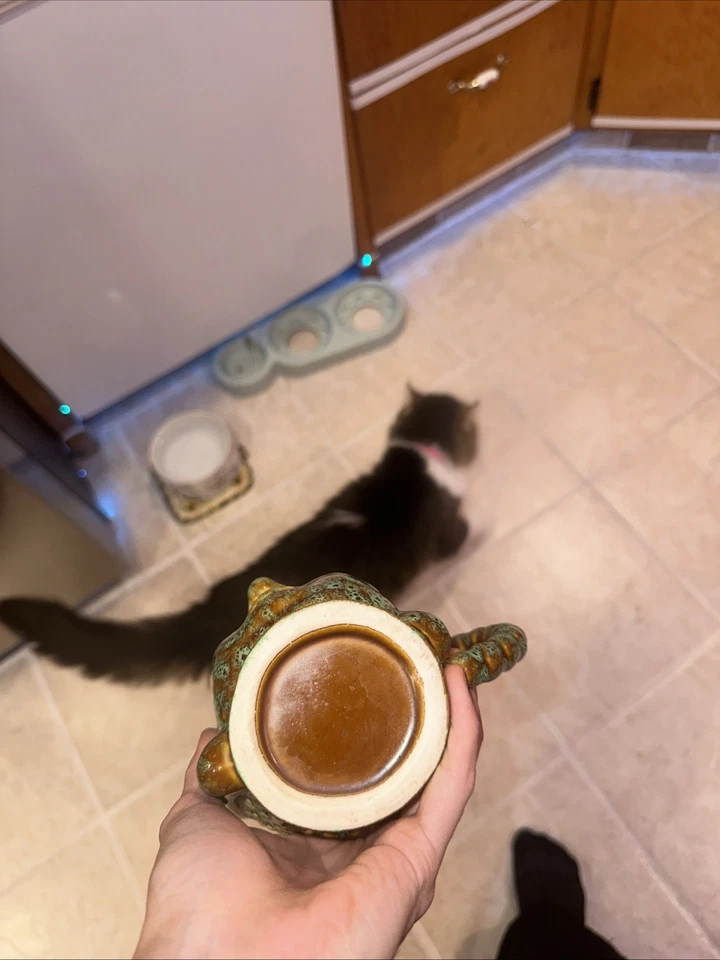 Taza de café de té Buda marrón verde neutro terroso yoga maceta taza soporte para bolígrafo Foto 3 de 3