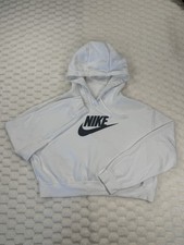 Nike Women's Sportswear Essential Cropped Pullover Hoodie Grey CJ6327-051 MED
