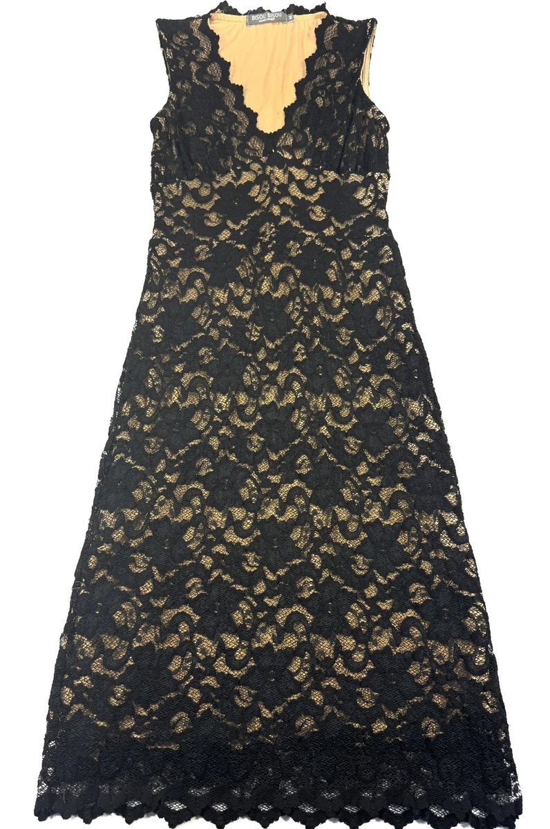 bisou bisou lace dress Bisou Bisou Womens Sheath Dress Ivory Floral Lace Overlay Ribbon Sleeveless 10