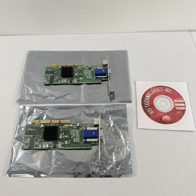 Lot Of 2 ATI Radeon 7000 64MB DDR AGP VGA Computer Graphics Video Cards