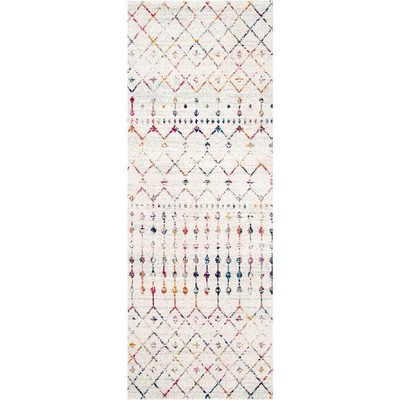 Blythe Modern Moroccan Trellis 3 ft. x 16 ft. Light Multi Runner Rug