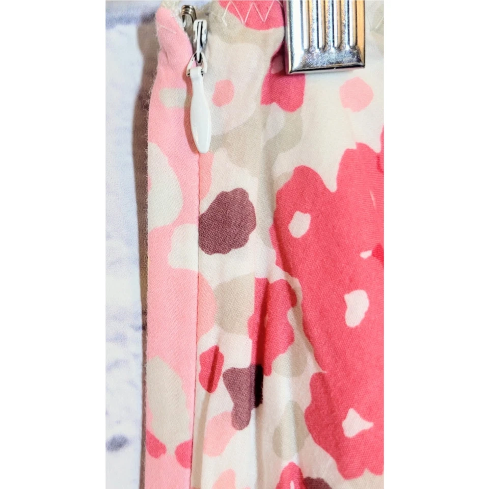 Falda Floral Para Mujer KENNETH COLE Talla 4 Rosa Multicolor Forrada Y2K Femenina Foto 4 de 4