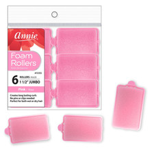 Classic Foam Cushion Rollers 1055, 6 Count Pink Jumbo 1-1/2 Inch