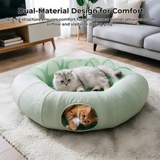 Coziwow Modular 2-in-1 Cat Tunnel Bed for Indoor Cats Collapsible Pet Play Tube