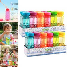 Bubble Solution 24 Pack 4oz Bottles Bulk Assorted Colors with Wands for Kids
