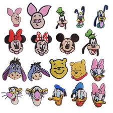 19Pcs Cute Cartoon Sew on/Iron on Repair Patches for Clothes Jeans Jackets Ba...