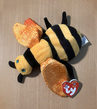TY Beanie Baby " BUZZIE" The Bumble Bee Plush Animal 6 1/2" Long  Year 2001