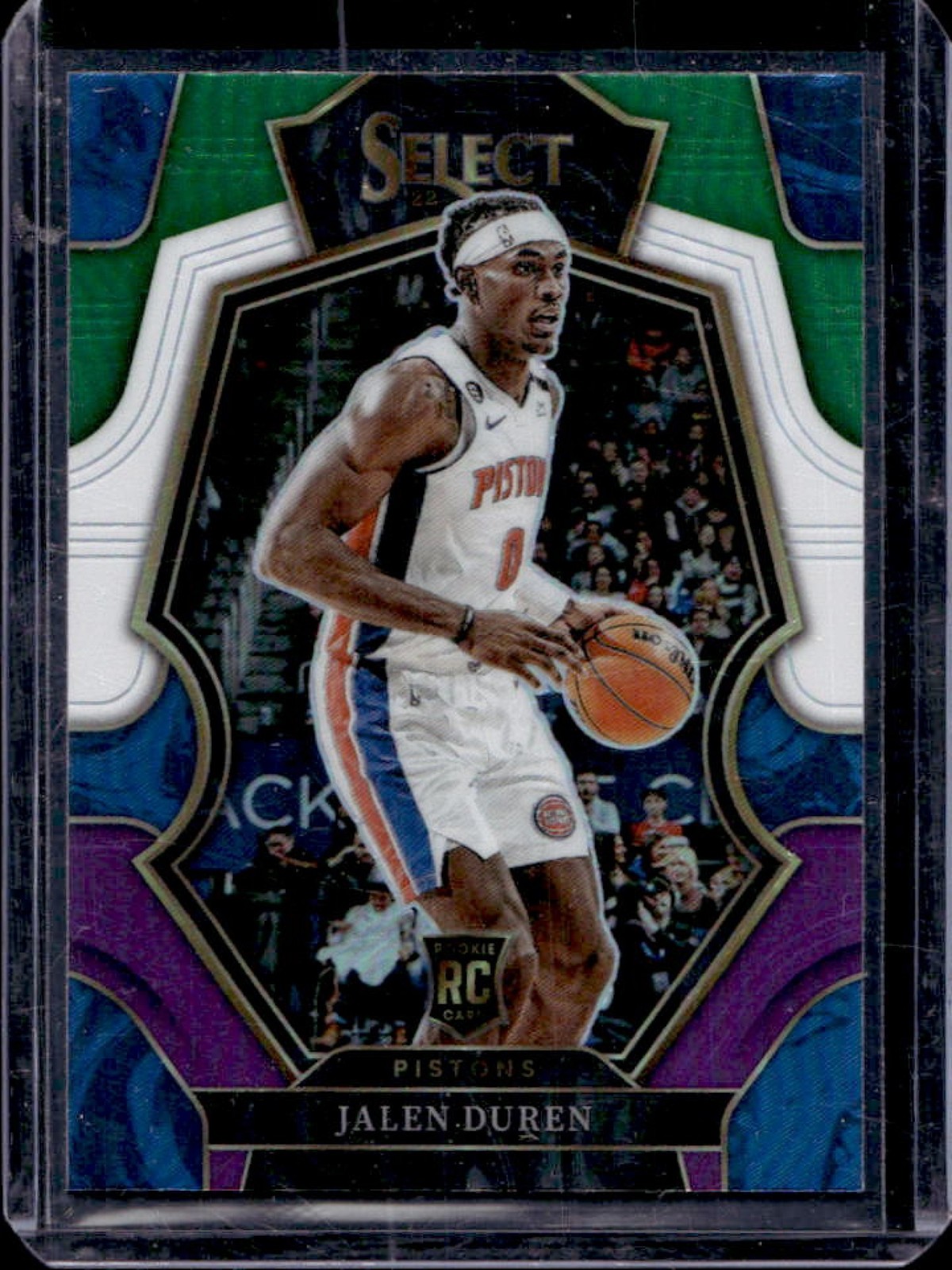 2022-23 Select Jalen Duren RC Green White Purple Prizms Premier #176 Pistons