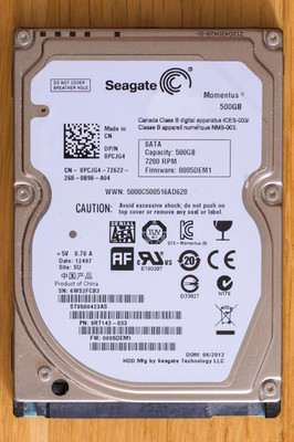 SATA Hard Drive 2.5'' Seagate Momentus 500GB 7200RPM - Working