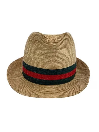 NWT GUCCI Hat Straw Fedora Sz M 100% Authentic Gucci Straw Fedora Hats for Women | eBay main image 3