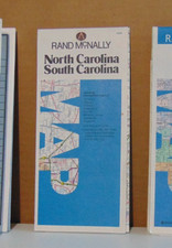 1985 Rand McNally Road Map of North Carolina and South Carolina