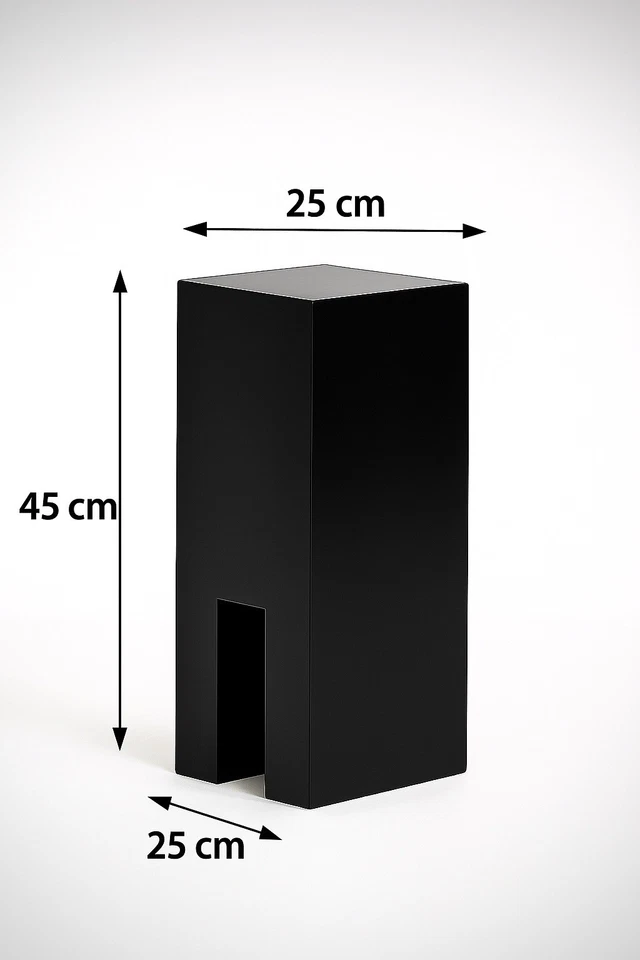 Light-Weight Concrete Side Table Solid Hard Wood Side Table/ indoor /black tone - Image 2 of 4