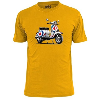 Mens Lambretta Scooter With Multiple Targets T Shirt Mod Jam Weller