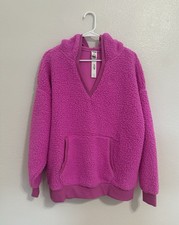 PINK Cozy Fleece Pullover Hoodie M