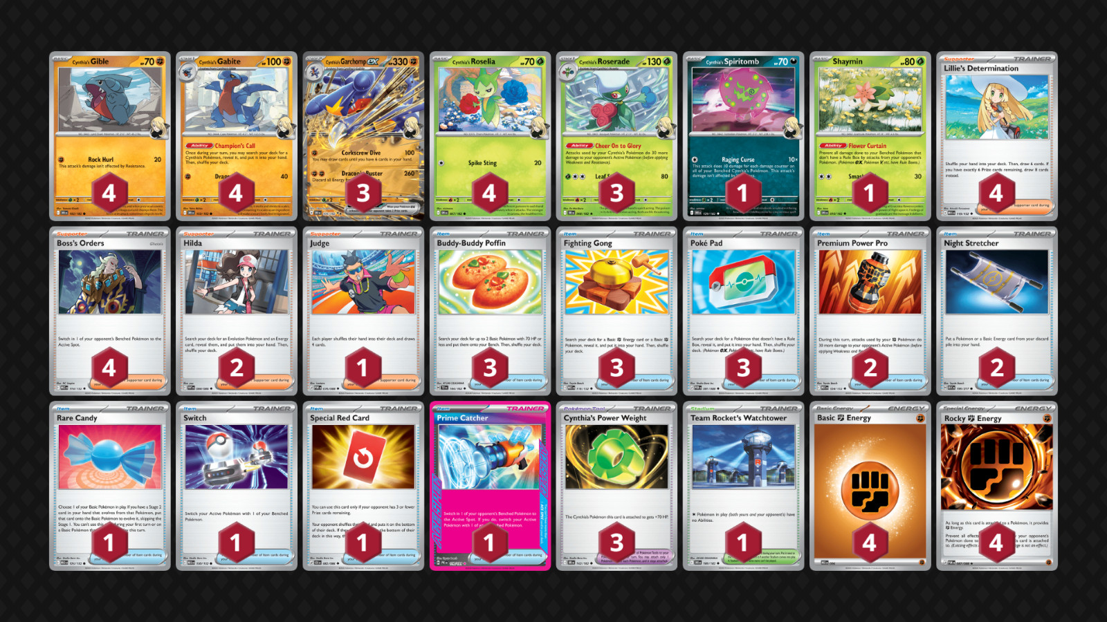 Pokemon TCG -Cynthia Garchomp Ex deck- Tournament Ready Premade and Ready to go