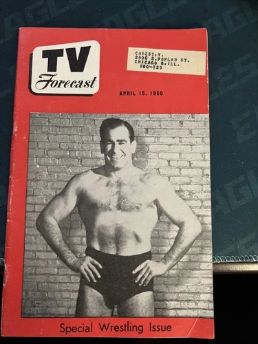 TV Forecast Magazine Regional TV Guide April 1950 Wrestling Issue Lou Thesz
