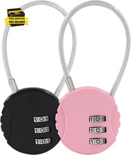 2 Pcs Wire Rope Lock, Mini Combination Lock, Wire Rope Padlock for Luggage, Gym