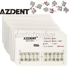 10X Dental Ortho Brackets Mini/Standard Roth/MBT.018/022 3-4-5 Hooks/3 Hooks