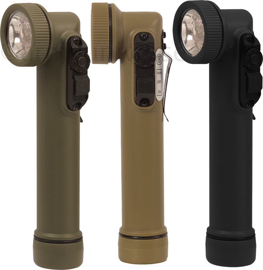 Short Point Flashlight Mini LED Tactical Angle Head Flashlight AA Batteries Travel Pocket ...
