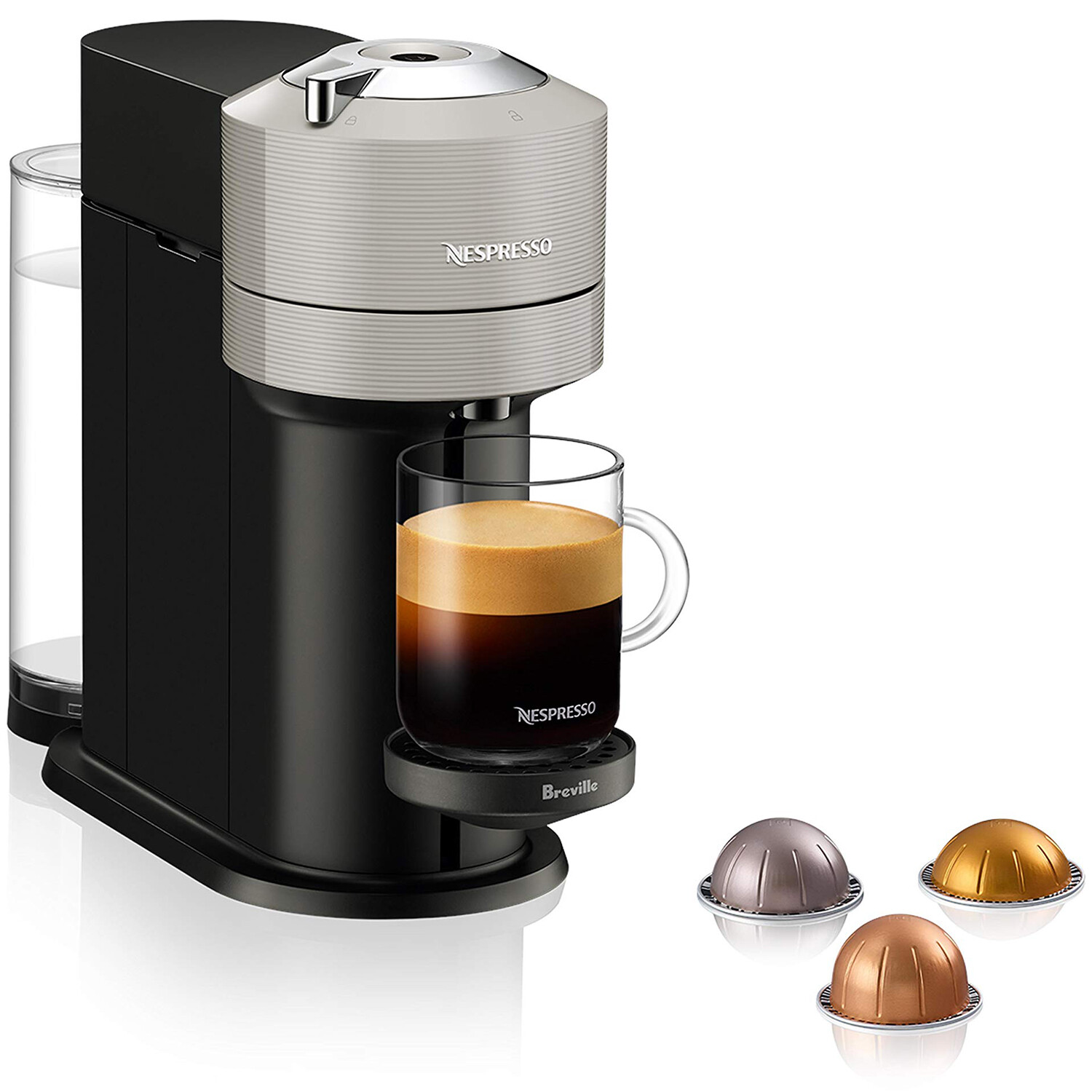 Кофеварка Nespresso Vertuo Next для приготовления кофе и эспрессо, 5 размеров чашек, время разогрева 25 секунд, Легкий вес