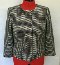 J. Crew Metallic Tweed Navy Jacket WOMENS SIZE 4 HOOK CLOSURE SILK BLEND