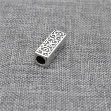 4 pièces de perles tube rectangulaires en argent sterling 925 pour bracelet