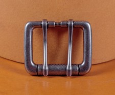 Metal Double Pin Prong Pin Belt Buckle Fits 40MM Tongue Leather Belts Straps