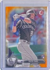 DAVID DAHL 2017 BOWMAN ORANGE ROOKIE RC #D 17/25