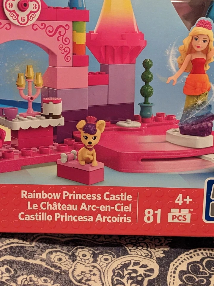 Barbie Mega Bloks Barbie Arco Iris Princesa Castillo *NUEVO* 81 Piezas Foto 4 de 4