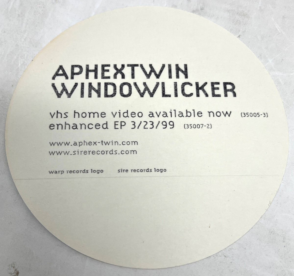 APHEX TWIN Vintage Windowlicker 1999 Glossy PROMO STICKER