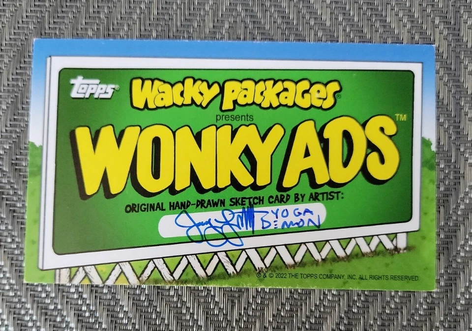 2022 Topps Wacky Packages Wonky Ads Serie 2 Boceto Joey Fitchett Yoga Demon Foto 2 de 2