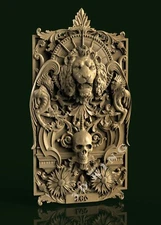 STL 3D Model LION & SKULL for CNC Router Engraver Carving Aspire Artcam 3D Print