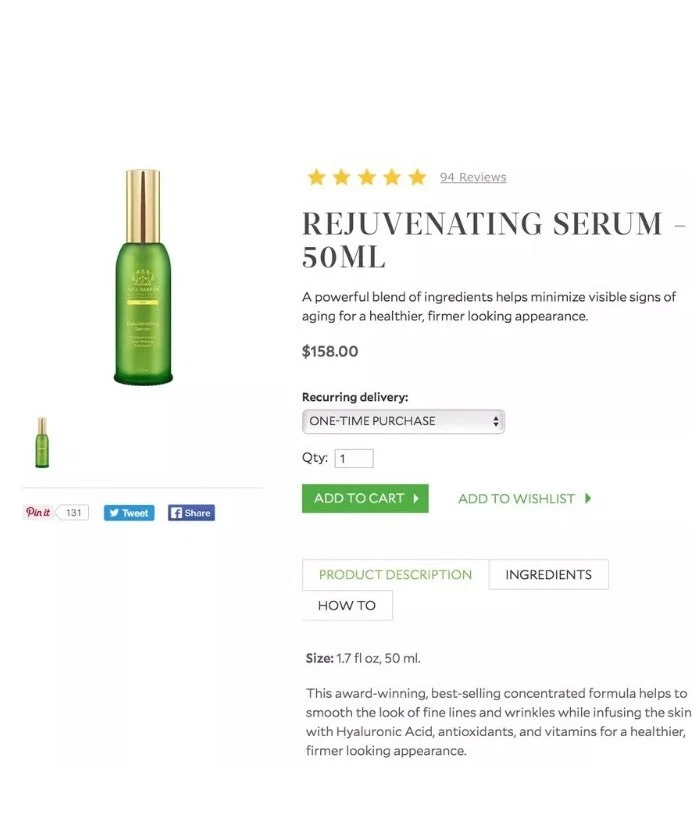 Tata Harper Rejuvenating Serum 0.33 oz 10ml Travel Mini Size ~ Brand New!! 💚 - Image 3 of 3