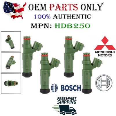 OEM NEW Bosch x4 Fuel Injectors for 2004-2007 Mitsubishi 2.0L I4 #HDB205
