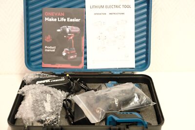 Onevan Lithium Electric Tool Schlagschrauber inkl. 2 Akkus 588VF und Ladegerät 