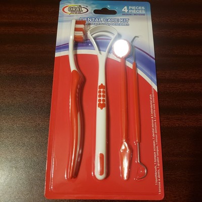 Oral Fusion Dental Care Kit Toothbrush Mirror Pick Tonque Scraper