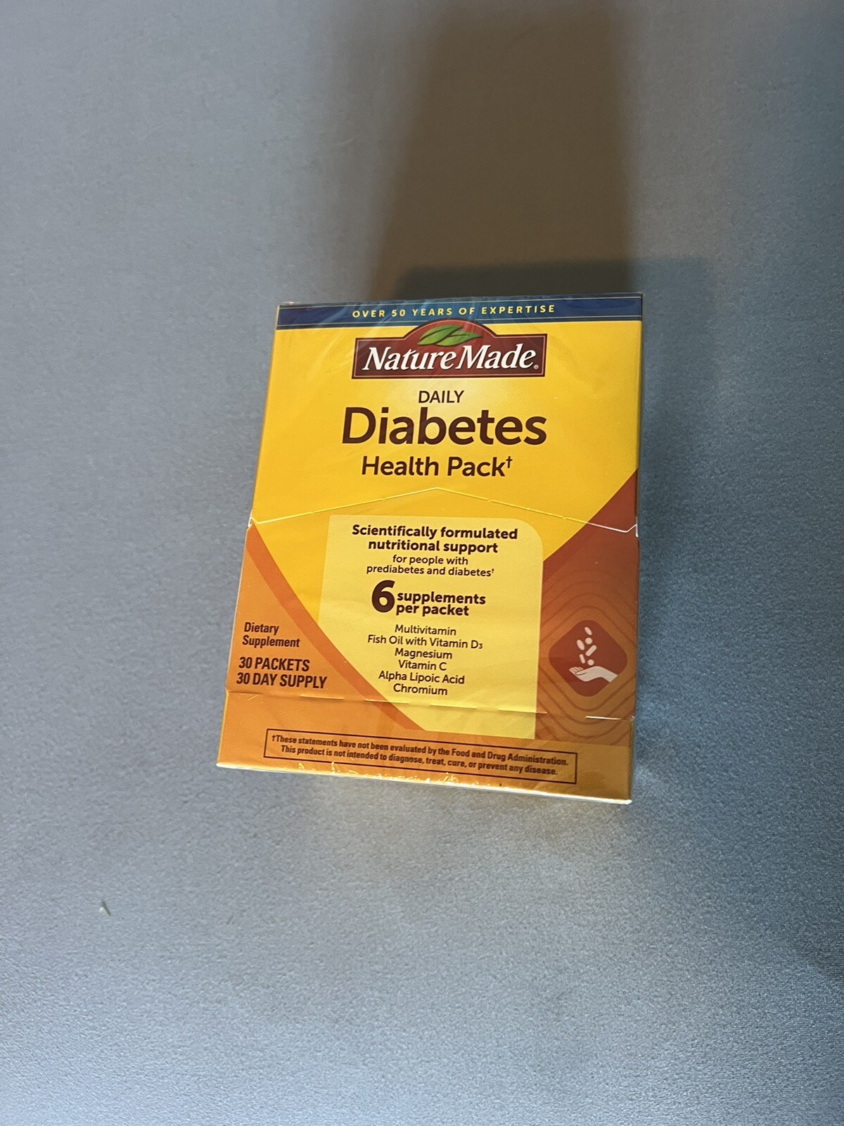 Nature Made Daily Diabetic Health Pack 30 Packets, 30 Days Supply Exp